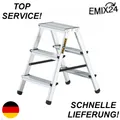 Produktbild: Doppelleiter 2x3 Aluleiter Trittleiter Zweiseitige Klappbar mit 3 Stufen