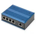Produktbild: DIGITUS Professional DN-65 Industrial Gigabit Railmount Switch,  5x RJ-45, 30W PoE+