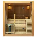 Produktbild: Dewello® Finnische Sauna Sarnia 180x140 Kabine aus Hemlock Tannenholz mit 6KW HARVIA Ofen 2-4 Personen inkl. komplettem Zubehör