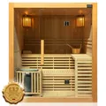 Produktbild: Finnische Traditionelle Sauna Saunakabine Ecksauna Komplettsauna Massivholz