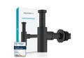 Produktbild: Bächlein Siphon Eleganter Waschbeckenablauf, (Hochwertiger Waschbeckensiphon, Matt Schwarz), Innovative Reinigungsöffnung, Universell einsetzbar