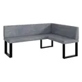 Produktbild: MEBLINI Eckbank für Esszimmer - Küchenbank - Essecke - Sitzecke Küche - Toni - U-Beine 128x168x87cm Rechts - Grau Samt