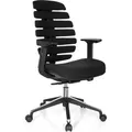 Produktbild: hJh-OFFICE ERGO LINE II Bürostuhl, Stoff schwarz, mit Armlehnen, 714500