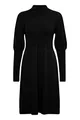 Produktbild: fransa FRDEDINA Damen Strickkleid Feinstrickkleid knieumspieltes Kleid mit Stehkragen und Puffärmeln, Größe:XS, Farbe:Black (200113)