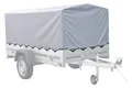 Produktbild: UNITRAILER Anhängerplane 230x125 cm Grau Hochplane 80 cm Abdeckung KIPP