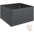Produktbild: tectake Hochbeet, Anthrazit, Metall, Baum/Pflanze/Natur, Rechteckig, 100x56x100 cm, Gartenzubehör, Hochbeete