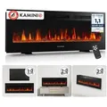 Produktbild: KAMINIO Elektrokamin MARLON, 3in1 Kamin: Elektrischer Stand-, Wand- und Einbaukamin, Heizung 1800W schwarz 127 cm x 46.6 cm x 11.9 cm
