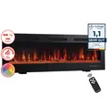 Produktbild: KAMINIO Elektrokamin MARLON - Elektrischer 3-in-1 Kamin mit Heizung, 3D-Flammeneffekt, 12 Flammenfarben, Fernbedienung - 50 Zoll