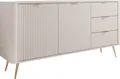 Produktbild: MIRJAN24 Kombikommode Lante 2D3S, Sideboard mit zwei Drehtüren und drei Schubladen, Metallfüße und Aluminiumgriffe, 164x38x82 cm (Farbe: Beige)
