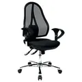 Produktbild: TOPSTAR Open Point SY Deluxe Bürostuhl Synchronmechanismus Netzstoff 2D Armlehnen Höhenverstellbarer Sitz Schwarz 110 kg 480 x 1.110 mm