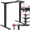 Produktbild: tectake® höhenverstellbarer Schreibtisch, Tischgestell, höhenverstellbar, Steh Schreibtisch, Schreibtisch Gestell, Arbeitszimmer Möbel, Standing Desk, Schreibtischgestell Metall, Gaming (schwarz)
