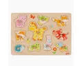 Produktbild: goki Steckpuzzle Steckpuzzle Tierkinder, 10 Puzzleteile, Mit kindgerechten Holzknöpfe auf den Puzzlestücken