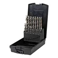 Produktbild: STIER Spiralbohrer Set HSS-Co5 / HSS-E, 19-teilig, Premium Metallbohrer Satz, Stahlbohrer Satz, geschliffen, zylinderischer Schaft, Cobalt-Gehalt von 5%, DIN 338, Typ N