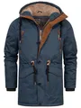 Produktbild: Indicode Herren INGillespie Winterjacke mit gefütterter Kapuze | Herrenjacke Wintermantel Parka Männer Navy, M