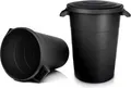 Produktbild: BigDean 2x wetterfeste Universaltonne mit Deckel und 2 stabilen Tragegriffen 80 Liter SCHWARZ - Regentonne Mülleimer - Indoor und Outdoor geeignet