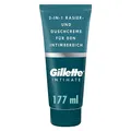 Produktbild: Gillette Body & Intimate 2-in-1 Rasier-und Duschcreme, sanfte Formel, formuliert für die Körper & Intimbehaarung, mit Aloe, frei von Parabenen, 177ml