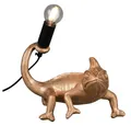 Produktbild: Reality Leuchten Tischleuchte, Leuchtmittel nicht inklusive, Tischlampe Beistellleuchte Chamäleon gold Tierfigur Wohnzimmerleuchte