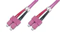 Produktbild: DIGITUS DK-2522-01-4 – Glasfaserkabel OM4 – 1 m – SC zu SC – Duplex LWL Kabel – 1/10/40/100 Gbit/s – MM Multimode Glasfaser LAN Kabel – Fasertyp: 50/125 µ – Violett (Violet)