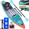 Produktbild: DURAERO Stand up Paddling Board Aufblasbare SUP Board Set, Tragkraft bis 150Kg, 330x76x15cm, Action-Cam Halterung, Komplettes Zubehör, Mintgrün