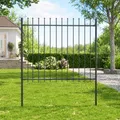 Produktbild: Gartenzaun Stahl 180x150cm Schwarz Metallzaun Steckzaun Speerspitzen