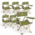 Produktbild: ROYAL SWISS 6 Stück Campingstuhl klappbar mit Getränkehalter & Tragetasche – Leichter Faltstuhl für Erwachsene, Camping, Angeln, Festival, Picknick, Strand und Sportevents