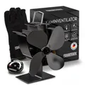 Produktbild: Ofenventilator ohne Strom inkl. Kaminthermometer & Ofenhandschuh  Leiser Kami...