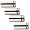 Produktbild: 4 Stück Glas-Abstandshalter Ø 12 mm mit 17,5 mm Wandabstand Chrom poliert Wandabstandshalter Schilderbefestigung Distanzhülse von SO-TECH®