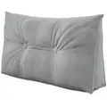 Produktbild: ELONEO Rückenkissen Keilkissen für Bett und Sofa, Lesekissen mit praktischem Seitenfach, 1-tlg., mit praktischem Seitenfach, Lesekissen, mit waschbarem Bezug grau|silberfarben 100 cm x 20 cm x 50 cm