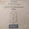 Produktbild: Vida Designs Oxford Bücherregal mit 2 Ebenen, würfelförmig, weiß, Holz-Regaleinh