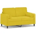 Produktbild: vidaXL 2-Sitzer-Sofa mit Zierkissen Gelb 120 cm Samt