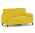 Produktbild: vidaXL Sofa 2-Sitzer-Sofa mit Zierkissen Gelb 120 cm Samt