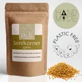 Produktbild: 250g Senf Senfkörner gelb Senfsaat Senfsamen | ganz | Plastikfrei Verpackt | JKR