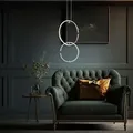 Produktbild: Pendellampe LED Hängeleuchte Esstischlampe Deckenlampe Wohnzimmer, Ring Design chrom, 17W 1650lm 4000K, LxBxH 45x21x230 cm Wofi 6989.02.01.0500
