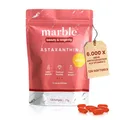 Produktbild: marble® Astaxanthin 12 mg + Krillöl – 120 Softgel Kapseln – Astaxanthin hochdosiert ohne Zusatzstoffe - Natürliche Antioxidantien aus der Haematococcus Pluvialis Alge - Longevity Supplements