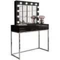 Produktbild: Lookway Schminktisch, Schwarz Hochglanz, Silber, Holzwerkstoff, 100x146x42 cm, Schlafzimmer, Schminktische