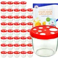 Produktbild: MamboCat Einmachglas 40er Set Sturzglas 230 ml Fliegenpilz rot weiß gepunkteter Deckel, Glas