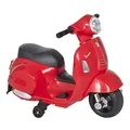 Produktbild: HOMCOM Elektro Kindermotorrad Vespa Elektromotorrad mit LED-Licht, Sound, Kinder Elektro Motorrad für Kinder von 18-36 Monate Rot