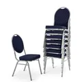 Produktbild: MACOShopde by MACO Möbel Raburg Stapelstuhl 8er Set David - stabil bis 150 kg in BLAU, Gewerbequalität + stapelbar für: Konferenz, Seminar, Wartezimmer, Bankett, Behörde, Schule/Uni & Gastro/Hotel