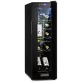 Produktbild: Klarstein Shiraz 12 Slim Uno Weinkühlschrank 32l/12Fl.Touch 85 W 5-18 °C LED Schwarz