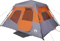 Produktbild: vidaXL Familienzelt 6 Personen Grau Orange Quick Release Wasserdicht