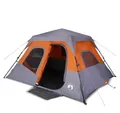 Produktbild: vidaXL Kuppelzelt Familienzelt 6 Personen Grau Orange Quick Release Wasserdicht, (1 tlg)