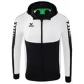 Produktbild: Erima Trainingsjacke Six Wings mit Kapuze (Baumwollmix, weich und bequem) schwarz/weiss schwarz M