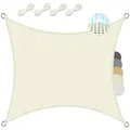 Produktbild: Sol Royal Sonnensegel rechteckig 2x2m Wasserdurchlässig HDPE Atmungsaktiver Balkon Terrasse Segeltuch UV Sonnenschutz Segel Garten Pool Camping Creme – Shade Sails HS9