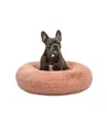 Produktbild: lionto Donutbett für Hunde und Katzen, Flauschiges Hundebett rund für kleine und große Heimtiere, Ø 70 cm, weiches Katzenbett aus kuscheligem Plüsch, Hundekissen mit extra Dicker Füllung, rosa