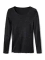 Produktbild: CALIDA True Confidence Langarmshirt Damen, aus Wolle-Seide, Feinripp, temperaturausgleichend und geruchsneutralisierend