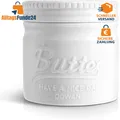 Produktbild: DOWAN Butterdose mit Deckel Porzellan Einmachglasstil Weichhaltend Wasser