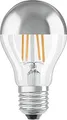 Produktbild: OSRAM LED Kopfspiegellampe A E27 650lm | 6,5W ersetzt 65W | warmweiß 2700K | Ra80 | nicht dimmbar | Filament | Birne