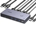 Produktbild: Displayport KVM Switch 8K@60Hz, DP 1.4 mit 4 USB 3.0 Ports Unterstützt 8K@60H...