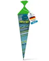 Produktbild: itenga Motiv Schultüte 85cm für Jungen – eckig mit Tüllverschluss – stabile Zuckertüte - Motiv, z. B. Dinosaurier, Traktor, Rennauto, Feuerwehr, Polizei, Fußball (Rennauto NITRON)