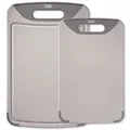 Produktbild: SILIT Schneidbrett-Set 32 x 20 cm + 38 x 25 cm Kunststoff grau